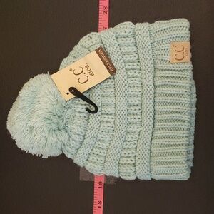 NEW Kid's Mint Green Hat Pom Toboggan
